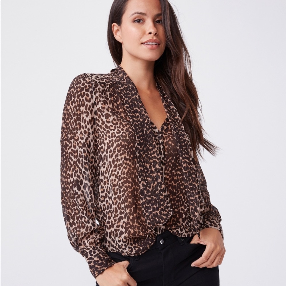 Paige Cleobelle Blouse - Natural Leopard